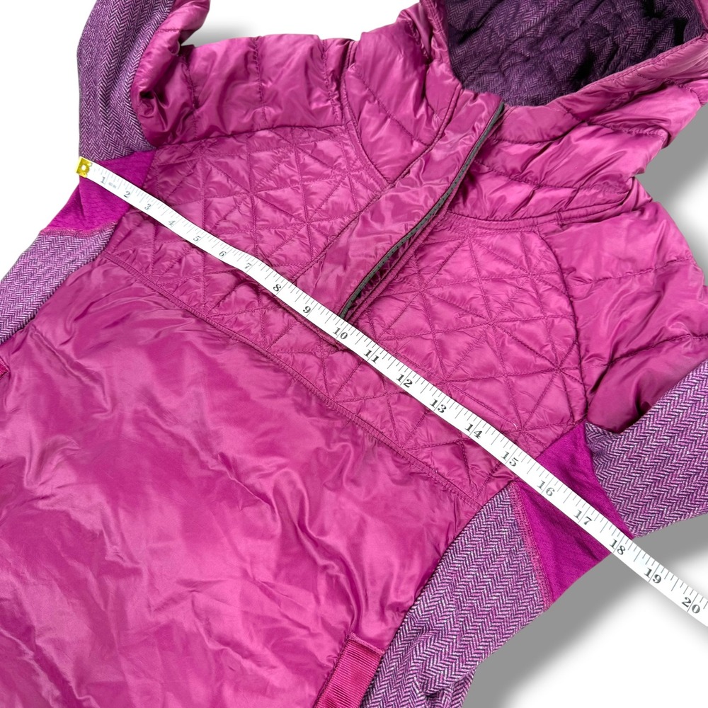 Ivivva (by Lululemon) Up to Snow Good Down Puffer Hooded Jacket Girls 14 Purple - Picture 12 of 15
